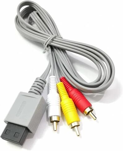 100pcs 1.8m 3 كابل لـ N-intendo W-II Controller Console Audio Video Cable Cable 480p 480p plated 3RCA in Kuwait
