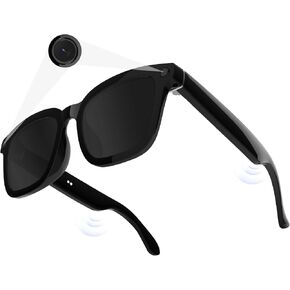 AI Smart Camera Glasses 1080p HD - نظارات تسجيل الفيديو Bluetooth مع التحكم الصوتي ، ونظائر الكاميرا الرياضية التي يمكن ارتداؤها للقيادة ، والمشي لمسافات طويلة ، والخارجية وفتح على الكمبيوتر in Kuwait