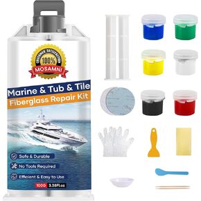 Gel Coat Repair Kit for Boats (Color Match), Marine Fiberglass Gelcoat Repair Kit Epoxy Filler for Boats Fixes Holes Chips Pits Cracks Dents Scratches on Fiberglass, Acrylic, Porcelain in Saudi Arabia