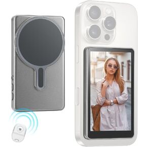 Magnetic Phone Vlog Selfie Monitor Screen,1080P Wireless Recording,Back Camera Selfie Monitor with Bluetooth Remote Control,for Selfie Vlog Live Broadcast,Compatible with iPhone and Android System in Saudi Arabia