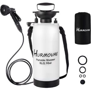 2.1 Gallon/8L Portable Shower–10 Spray Modes, Nylon Insulated Sleeve for Heat Retention, Portable Beach Shower for Surfing & Hiking, Portable Water Sprayer, No Electric Needed, Orange in Kuwait