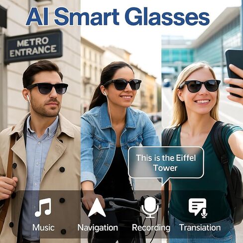 NEXLENZ Smart AI Glasses – Free AI Object Recognition, 8MP Camera, Real-Time Translation, Bluetooth Audio & Voice Assistant, IP67 Waterproof– See, Understand & Capture The World in Kuwait