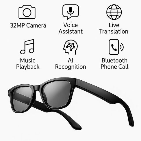 NEXLENZ Smart AI Glasses – Free AI Object Recognition, 8MP Camera, Real-Time Translation, Bluetooth Audio & Voice Assistant, IP67 Waterproof– See, Understand & Capture The World in Kuwait