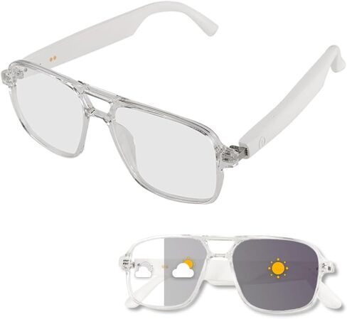 Smart Glasses Bluetooth Audio Glasses Sunglasses Blue Light Glasses for Men Women Dual Mic Color-Change UV Protection in Kuwait