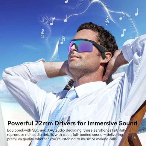 Monster 2025 نظارات Bluetooth Smart Pradderged للرجال ، نظارة شمسية بلوتوث 5.3 مع مكبر صوت مفتوح الأذن ، ونظارات شمسية مستقطبة مغناطيسية ، وحماية داخلية/خارجية للأشعة فوق البنفسجية لركوب الدراجات الرياضية. in Kuwait