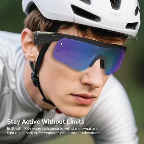 Monster 2025 نظارات Bluetooth Smart Pradderged للرجال ، نظارة شمسية بلوتوث 5.3 مع مكبر صوت مفتوح الأذن ، ونظارات شمسية مستقطبة مغناطيسية ، وحماية داخلية/خارجية للأشعة فوق البنفسجية لركوب الدراجات الرياضية. in Kuwait