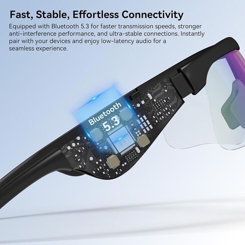 Monster 2025 نظارات Bluetooth Smart Pradderged للرجال ، نظارة شمسية بلوتوث 5.3 مع مكبر صوت مفتوح الأذن ، ونظارات شمسية مستقطبة مغناطيسية ، وحماية داخلية/خارجية للأشعة فوق البنفسجية لركوب الدراجات الرياضية. in Kuwait