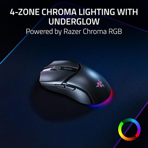 Razer Cobra HyperSpeed Wireless Gaming Mouse: 9 Customizable Controls - RGB Lighting - Optical Scroll Wheel - Optical Switches Gen-4-26K Sensor - 2.4GHz, Bluetooth & USB C - Up to 170 Hr Battery in Kuwait