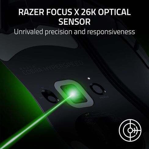 Razer Cobra HyperSpeed Wireless Gaming Mouse: 9 Customizable Controls - RGB Lighting - Optical Scroll Wheel - Optical Switches Gen-4-26K Sensor - 2.4GHz, Bluetooth & USB C - Up to 170 Hr Battery in Kuwait