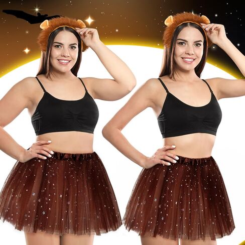 Newcotte 3 Pcs Halloween Costume Animal Tutu Ears Headband Tail Fancy Dress Costume Kit for Youth Adult Halloween Cosplay in Saudi Arabia