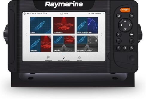 Raymarine Element 7 HV-7 '' 'Chart Chart with chirp sonar ، hypervision ، wi-fi ، gps ، hv-100 surcher ، Lighthouse North America Chart ، Black (E70532-05-102) in Saudi Arabia