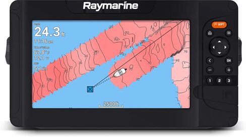 Raymarine Element 7 HV-7 '' 'Chart Chart with chirp sonar ، hypervision ، wi-fi ، gps ، hv-100 surcher ، Lighthouse North America Chart ، Black (E70532-05-102) in Saudi Arabia