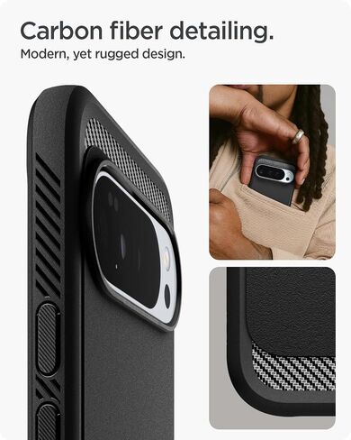 Spigen for Pixel 10/10 Pro Case, Rugged Armor MagFit (2025) [Designed for Pixelsnap, Compatible with MagSafe Accessories] - Matte Black in Saudi Arabia