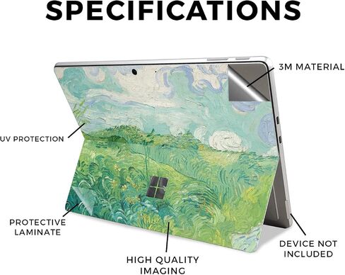 قرص الجلد متوافق مع Microsoft Surface Pro 11 (2024) - حقول القمح الخضراء - غطاء ملصق واقي فينيل 3M - يسهل تطبيقه | مصنوع في الولايات المتحدة الأمريكية من قبل Mayyskins in Saudi Arabia