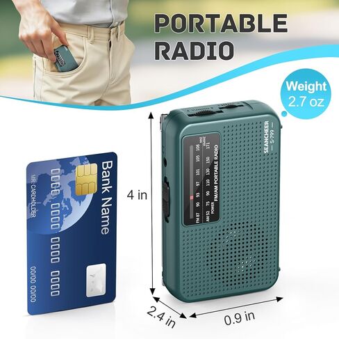 799 Mini Radio AM FM, Battery Operated Radio with Lanyard, Weight 2.7oz | Excellent Reception, Headphone Jack, Portable Radios AM FM, Transistor Radios, Antenna in Saudi Arabia