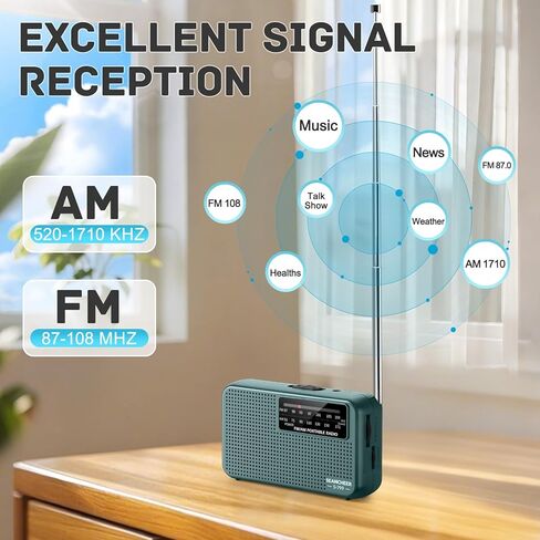 799 Mini Radio AM FM, Battery Operated Radio with Lanyard, Weight 2.7oz | Excellent Reception, Headphone Jack, Portable Radios AM FM, Transistor Radios, Antenna in Saudi Arabia
