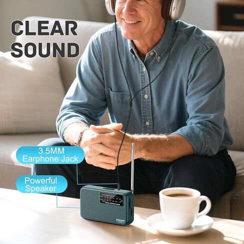 799 Mini Radio AM FM, Battery Operated Radio with Lanyard, Weight 2.7oz | Excellent Reception, Headphone Jack, Portable Radios AM FM, Transistor Radios, Antenna in Saudi Arabia