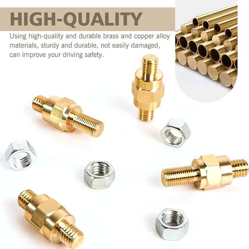 Downhill 2 PCS Brass Side Post Cables Terminal Bolts, Battery Bolts Adapter, 3/8" 16&24 Standard Side Post Battery Terminal Bolt Extender, Compatible with Most Car Battery Accessories (Gold) in Saudi Arabia