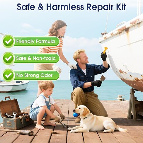 Gel Coat Repair Kit for Boats (Color Match), Marine Fiberglass Gelcoat Repair Kit Epoxy Filler for Boats Fixes Holes Chips Pits Cracks Dents Scratches on Fiberglass, Acrylic, Porcelain in Saudi Arabia