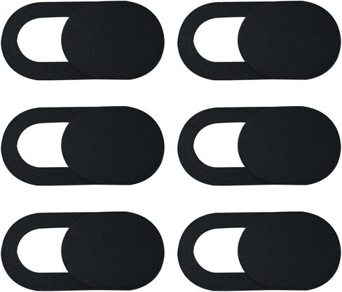 Webcam Cover (6 Pack) 0.03 inch Ultra Thin Laptop Camera Cover Slide for Computer MacBook Pro/Air iMac iPhone Cell Phone PC Tablet Notebook Camera Blocker Slider - Black in Saudi Arabia