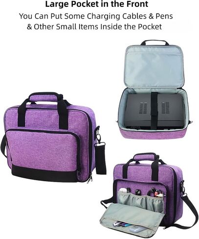 Carrying Bag, Storage Bag for Epsons CO-W01 Projector, Travel Bag for Epsons CO-FH02, VS260, ViewSonicss M2W WXGA Projector, with Accessories Pockets & Adjustable Shoulder Straps (Grey) in Kuwait
