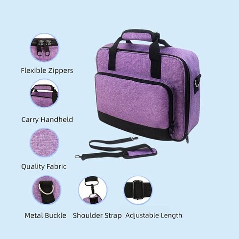 Carrying Bag, Storage Bag for Epsons CO-W01 Projector, Travel Bag for Epsons CO-FH02, VS260, ViewSonicss M2W WXGA Projector, with Accessories Pockets & Adjustable Shoulder Straps (Grey) in Kuwait