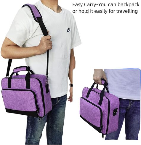 Carrying Bag, Storage Bag for Epsons CO-W01 Projector, Travel Bag for Epsons CO-FH02, VS260, ViewSonicss M2W WXGA Projector, with Accessories Pockets & Adjustable Shoulder Straps (Grey) in Kuwait