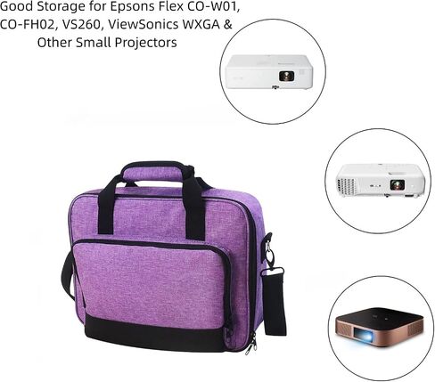 Carrying Bag, Storage Bag for Epsons CO-W01 Projector, Travel Bag for Epsons CO-FH02, VS260, ViewSonicss M2W WXGA Projector, with Accessories Pockets & Adjustable Shoulder Straps (Grey) in Kuwait