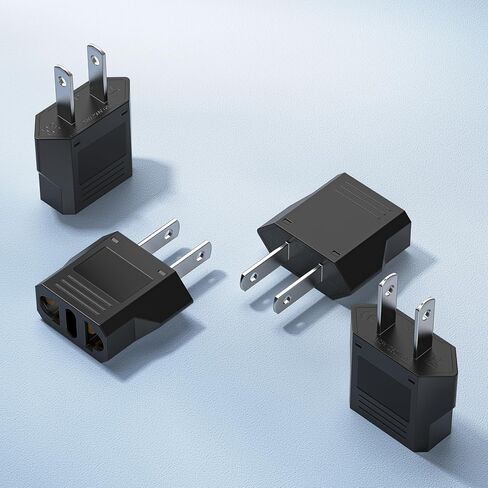 European to US Plug Adapter, SUPERDANNY EU to US Plug Adapter Converts 2-Prong Type A for Plugging in Type C, E, F, L, N Plugs, 660W 6A Max 110-250V Travel Plug for Europe to USA, White, 4-Pack in Kuwait