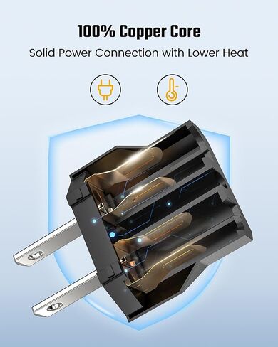 European to US Plug Adapter, SUPERDANNY EU to US Plug Adapter Converts 2-Prong Type A for Plugging in Type C, E, F, L, N Plugs, 660W 6A Max 110-250V Travel Plug for Europe to USA, White, 4-Pack in Kuwait