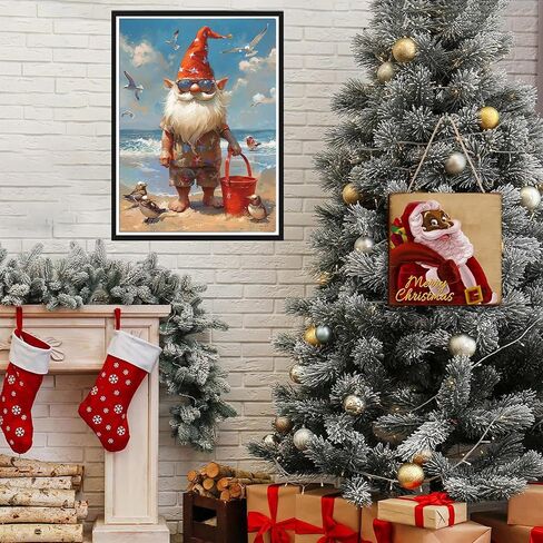 مجموعات الطلاء الماسي لشجرة عيد الميلاد 5D من SKRYUIE - فن الماس DIY لعيد الميلاد، مثقاب دائري كامل - غرز متقاطعة مطرزة بالكريستال - حرفة للبالغين لديكور الحائط والمكتب - 12 × 16 بوصة in Kuwait