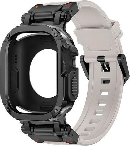Strap with Bumper Case for Apple Watch Ultra 2/Ultra 49mm 46mm 45mm 44mm Silicone Replacement Band and Protective Cases for iWatch Series 10/9/8/7/6/5/4/SE 2/SE in Saudi Arabia
