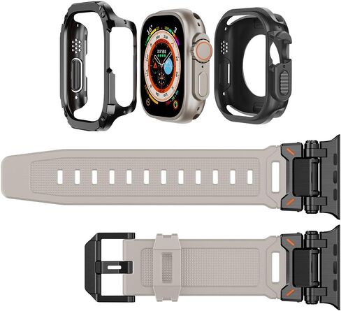 Strap with Bumper Case for Apple Watch Ultra 2/Ultra 49mm 46mm 45mm 44mm Silicone Replacement Band and Protective Cases for iWatch Series 10/9/8/7/6/5/4/SE 2/SE in Saudi Arabia