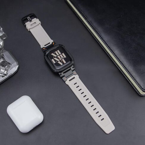 Strap with Bumper Case for Apple Watch Ultra 2/Ultra 49mm 46mm 45mm 44mm Silicone Replacement Band and Protective Cases for iWatch Series 10/9/8/7/6/5/4/SE 2/SE in Saudi Arabia