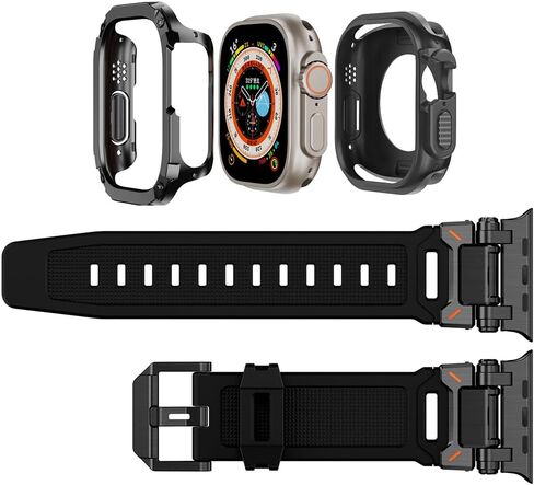 حزام مع علبة المصد لـ Apple Watch Ultra 2/Ultra 49mm 46mm 45mm 45mm 44mm silicone Band وحالات الحماية لسلسلة IWatch 10/9/8/7/6/5/4/se 2/se in Kuwait