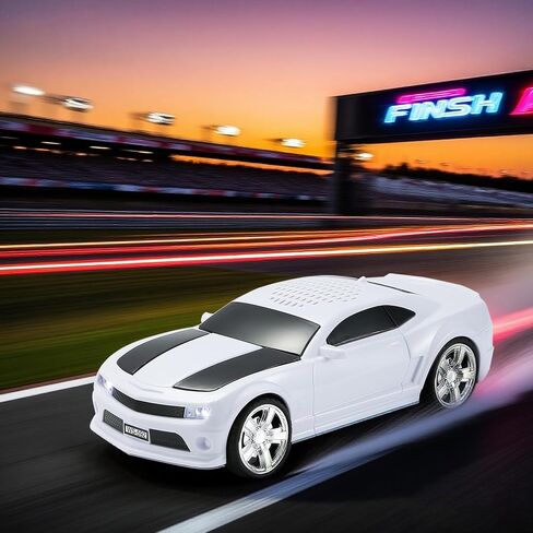 WS-592 Supercar Design Design Bluetooth SPEACER-مكبر صوت لاسلكي طراز محمول مع استريو TWS ، راديو FM ، مصابيح الحفلات LED ، تشغيل USB/TF ، الاتصال بدون اليدين ، الميكروفون (أبيض) in Kuwait