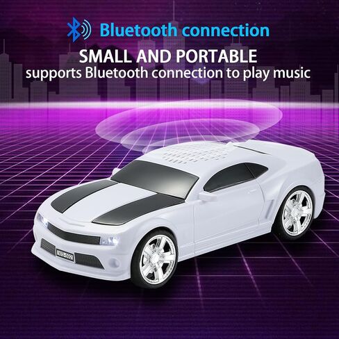 WS-592 Supercar Design Design Bluetooth SPEACER-مكبر صوت لاسلكي طراز محمول مع استريو TWS ، راديو FM ، مصابيح الحفلات LED ، تشغيل USB/TF ، الاتصال بدون اليدين ، الميكروفون (أبيض) in Kuwait