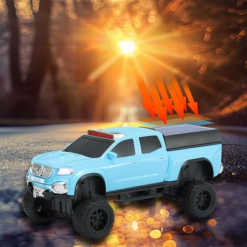 WS-697 Pickup Truck Bluetooth Replica Speaker-Solar Wireless Care مع مصابيح LED ، استريو TWS ، راديو FM ، تشغيل USB/TF ، مكالمة خالية من اليدين ، شحن النوع C ، الميكروفون (الأحمر) in Kuwait