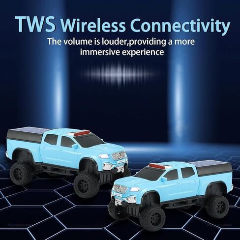 WS-697 Pickup Truck Bluetooth Replica Speaker-Solar Wireless Care مع مصابيح LED ، استريو TWS ، راديو FM ، تشغيل USB/TF ، مكالمة خالية من اليدين ، شحن النوع C ، الميكروفون (الأحمر) in Kuwait