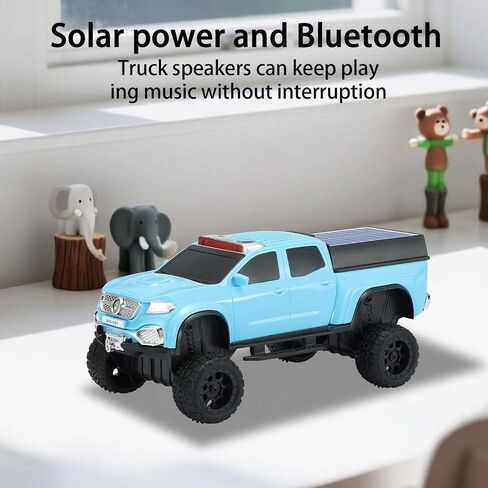 WS-697 Pickup Truck Bluetooth Replica Speaker-Solar Wireless Care مع مصابيح LED ، استريو TWS ، راديو FM ، تشغيل USB/TF ، مكالمة خالية من اليدين ، شحن النوع C ، الميكروفون (الأحمر) in Kuwait