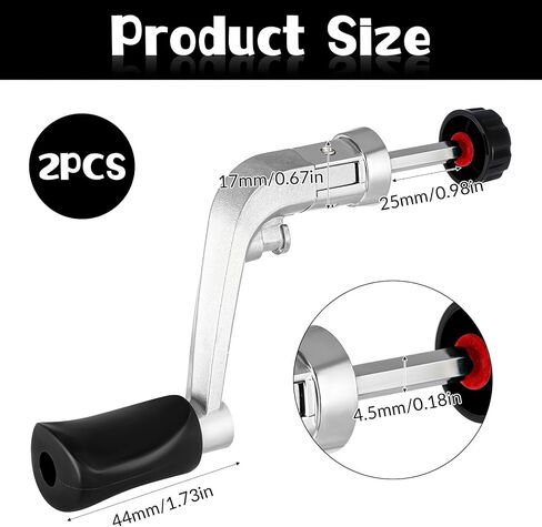 2PCS Fishing Reel Handle Crank Fishing Reel Handle Grip Replacement Fishings Reels Crank Rock Arm Wheel Grasp, Black in Saudi Arabia