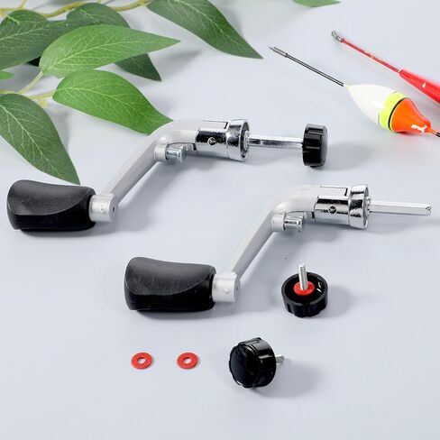2PCS Fishing Reel Handle Crank Fishing Reel Handle Grip Replacement Fishings Reels Crank Rock Arm Wheel Grasp, Black in Saudi Arabia