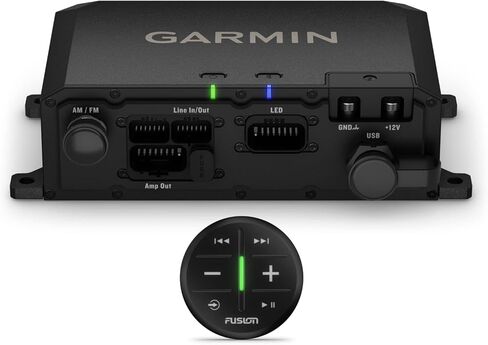 WEREABLE4U - مربع صوت Garmin Tread مع وحدة تحكم LED ، تصميم وعرة ، صوت عالي الجودة ، عن بُعد لاسلكي ، لأي مركبة طاقة خارجية على الطرق الوعرة مع حزمة سماعات الأذن السوداء in Saudi Arabia