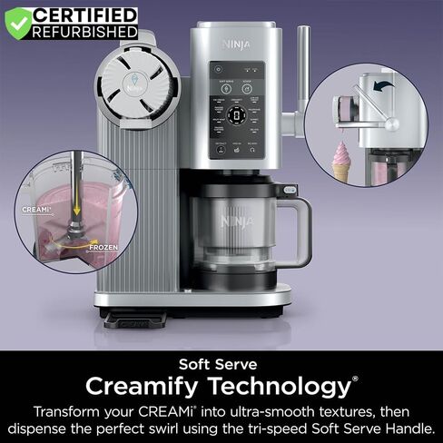 Ninja NC701 Creami Swirl 13-in-1 Soft Serve Dist Ice Cream Machine (متجدد) مع حزمة حماية محسّنة لمدة عامين CPS in Saudi Arabia