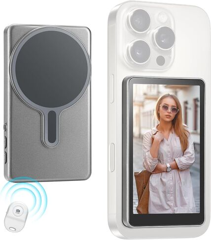 شاشة شاشة VLOG Selfie Monitor Selfie Magnetic ، التسجيل اللاسلكي 1080 بكسل ، شاشة Selfie Camera ذات الكاميرا الخلفية مع جهاز التحكم عن بُعد Bluetooth ، للبث المباشر الخاص in Saudi Arabia