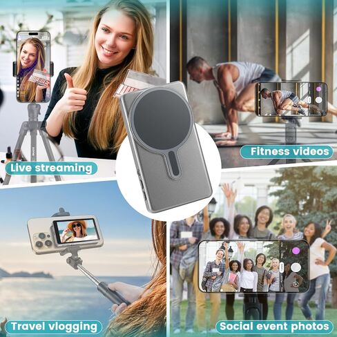 شاشة شاشة VLOG Selfie Monitor Selfie Magnetic ، التسجيل اللاسلكي 1080 بكسل ، شاشة Selfie Camera ذات الكاميرا الخلفية مع جهاز التحكم عن بُعد Bluetooth ، للبث المباشر الخاص in Saudi Arabia