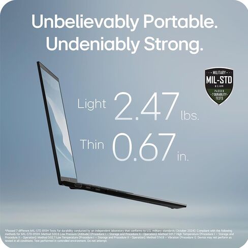 LG gram 14-inch Thin and Lightweight Laptop, Windows 11 Home, AI-Enabled Intel Evo Edition Powered by Intel Core Ultra7(Series 2) 255H Processor, 32GB RAM, 1TB SSD, Obsidian Black in Saudi Arabia