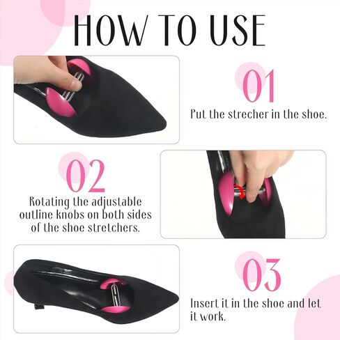 2 Pairs Mini Shoe Stretchers for Wide Feet Adjustable Shoe Expander Widener Non Slip Shoe Trees for Women Men Shoes High Heel (Red) in Kuwait