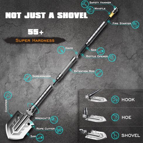 YANTOO Camping and Hiking Shovels, Multipurpose Detachable Portable Spade Kit, Rescue and Survival Spades for Camping, Beaching, Hiking, Outdoor, Fishing, Car Emergency, Gardening Spades. (US) in Saudi Arabia