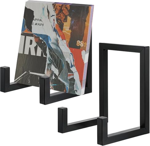2 Pcs Vinyl Record Storage, Black Metal Tabletop Record Holder for Albums, Record Display Stand for Any Size Records in Saudi Arabia